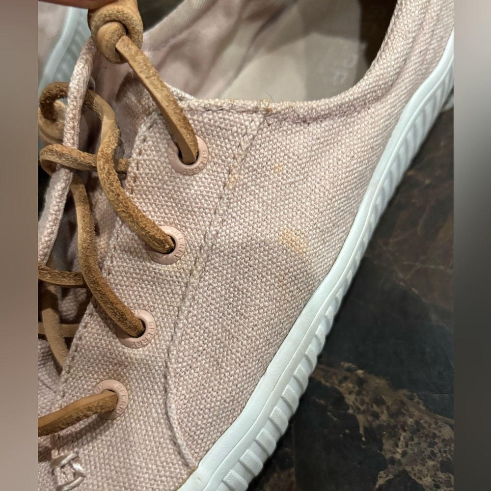 Sperry Blush Canvas Sneakers with White Soles - Picture 2 of 4